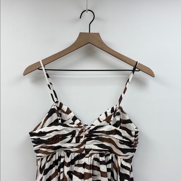 NWT J. Crew Zebra Print Poplin Scoopneck Mini Shift Dress Boho Animal Print 8 - Picture 6 of 8